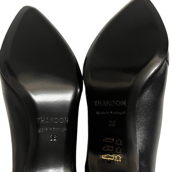THAKOON BY NAADAM KITTEN HEEL LEATHER MULES SIZE 39 EU 7 US Y2K STYLE MOBWIFE - Picture 8 of 13